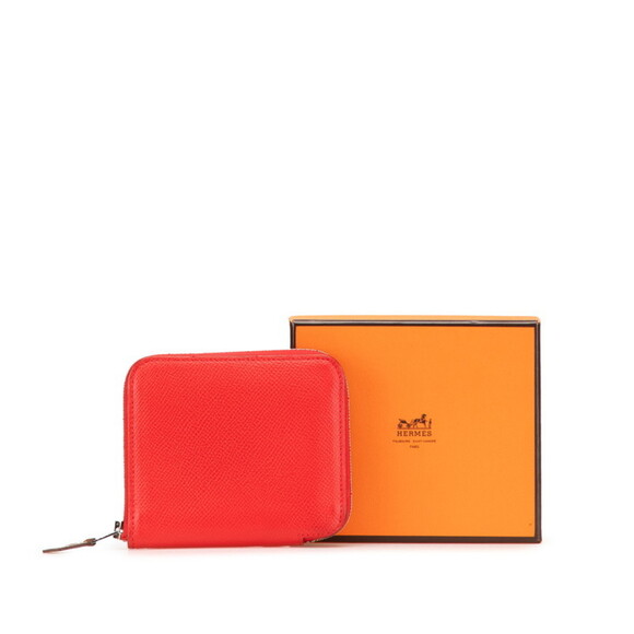 Herms Azap Compact Silk In Silver Hardware Bifold